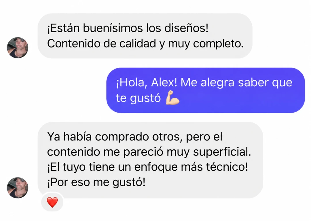 Testimonio de cliente sobre el pack de publicaciones, mensaje 1