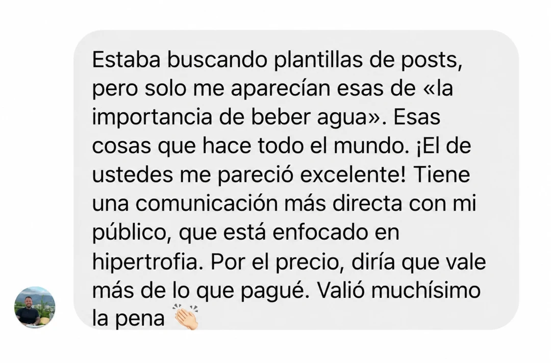 Testimonio de cliente sobre el pack de publicaciones, mensaje 3